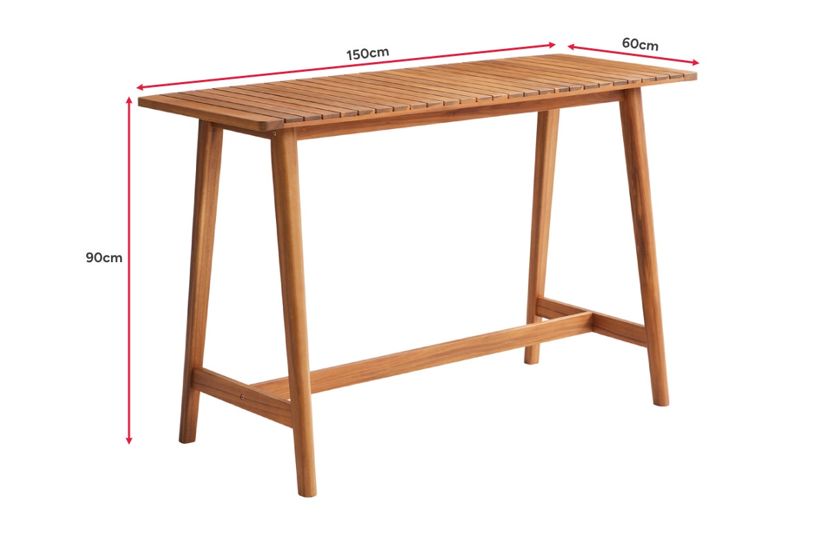 Shangri-La 4-Seater Lorne Acacia Wood Outdoor Bar Table