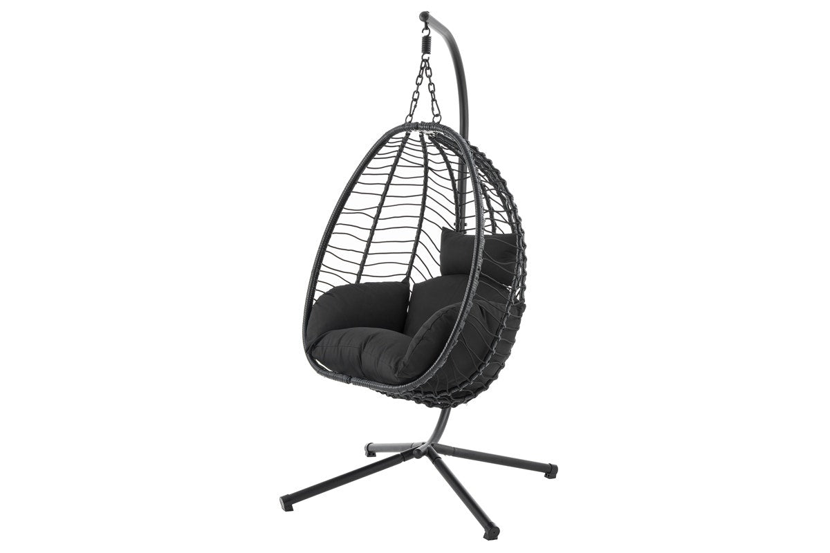 Shangri-La Mackenzie Outdoor Furniture Egg Chair (Black)