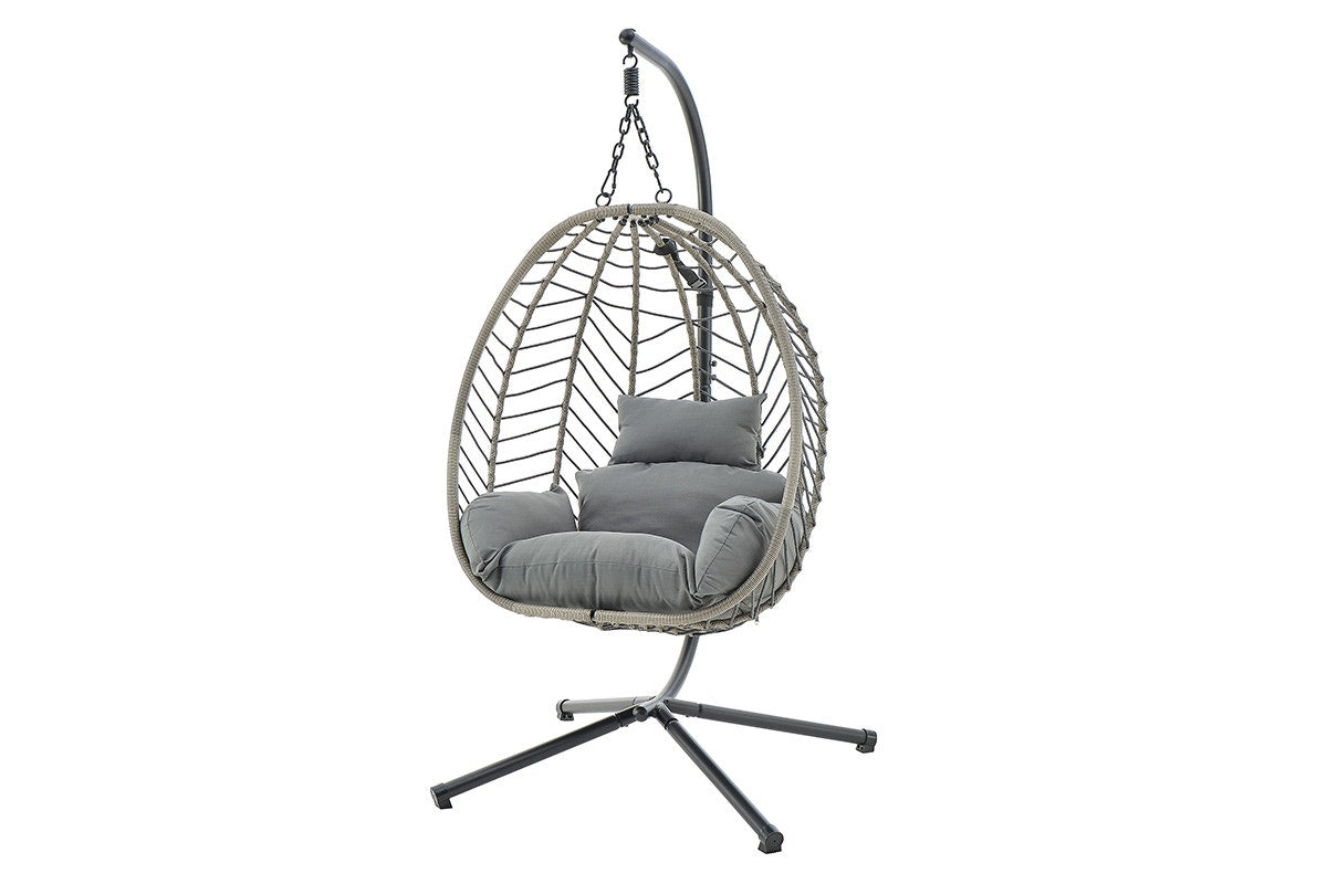 Shangri-La Mackenzie Outdoor Furniture Egg Chair (Grey/ Grey)