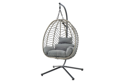 Shangri-La Mackenzie Outdoor Furniture Egg Chair (Grey/ Grey)