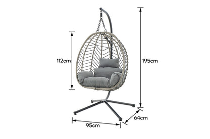 Shangri-La Mackenzie Outdoor Furniture Egg Chair (Grey/ Grey)