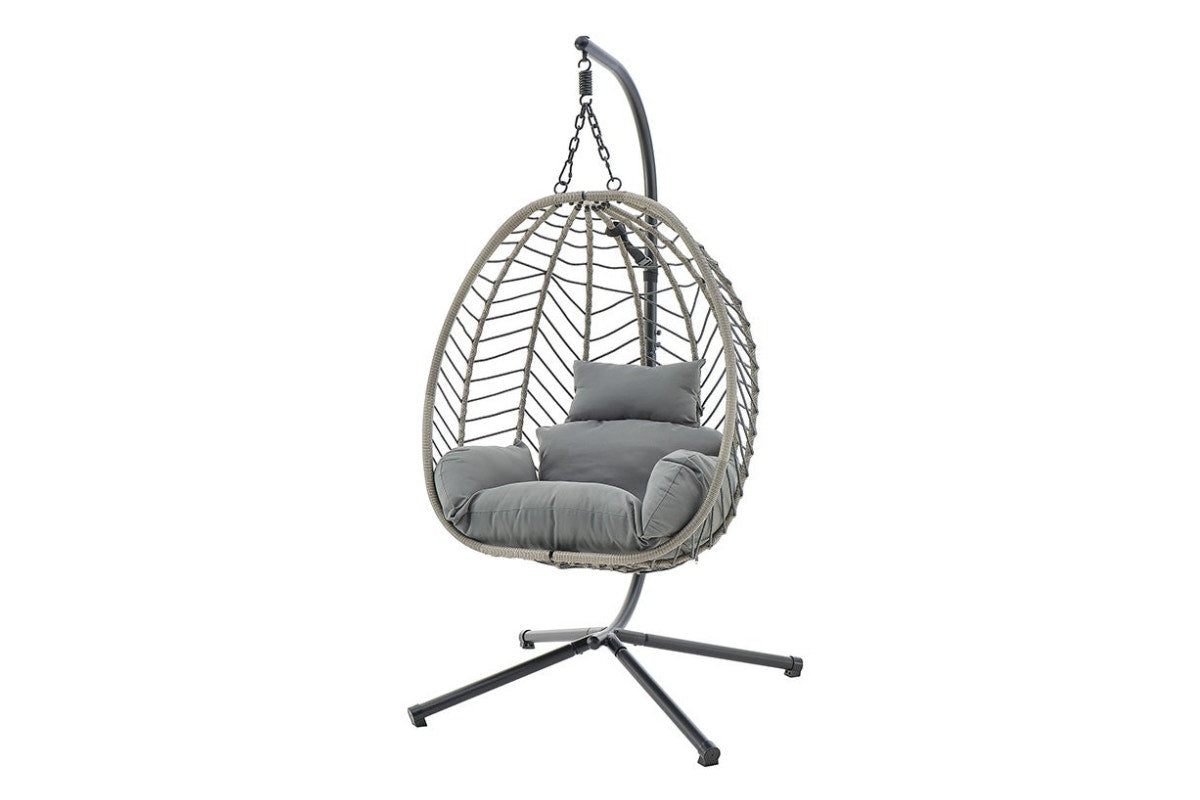 Shangri-La Mackenzie Outdoor Furniture Egg Chair (Grey/ Grey)