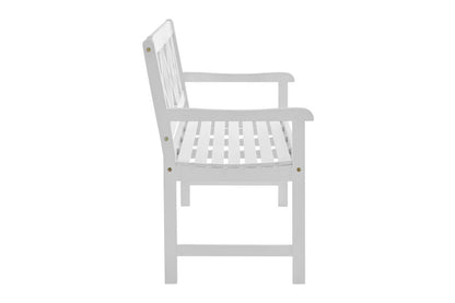 Shangri-La Outdoor Melrose Cross Back Acacia Bench PU (White)