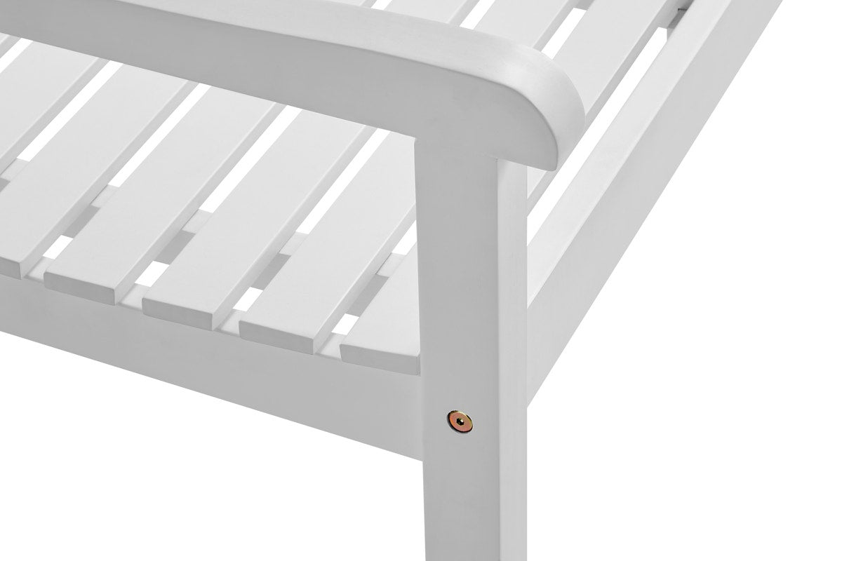 Shangri-La Outdoor Melrose Cross Back Acacia Bench PU (White)