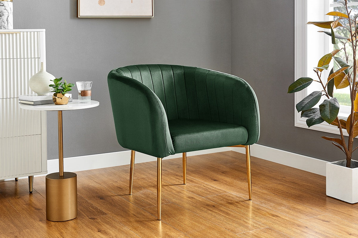 Shangri-La Mimi Premium Velvet Armchair (Olive Green)