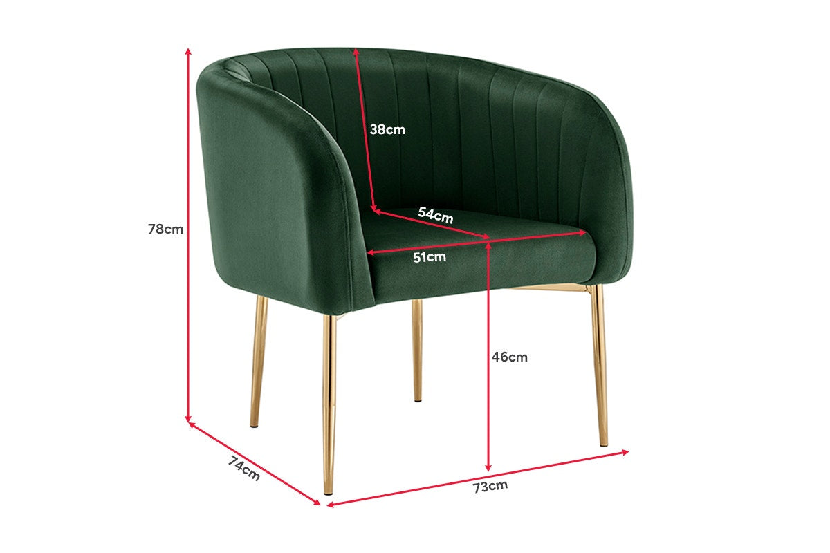Shangri-La Mimi Premium Velvet Armchair (Olive Green)