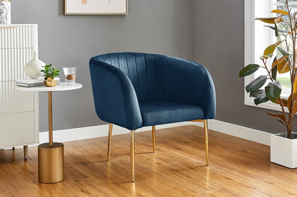 Shangri-La Mimi Premium Velvet Armchair (Navy)