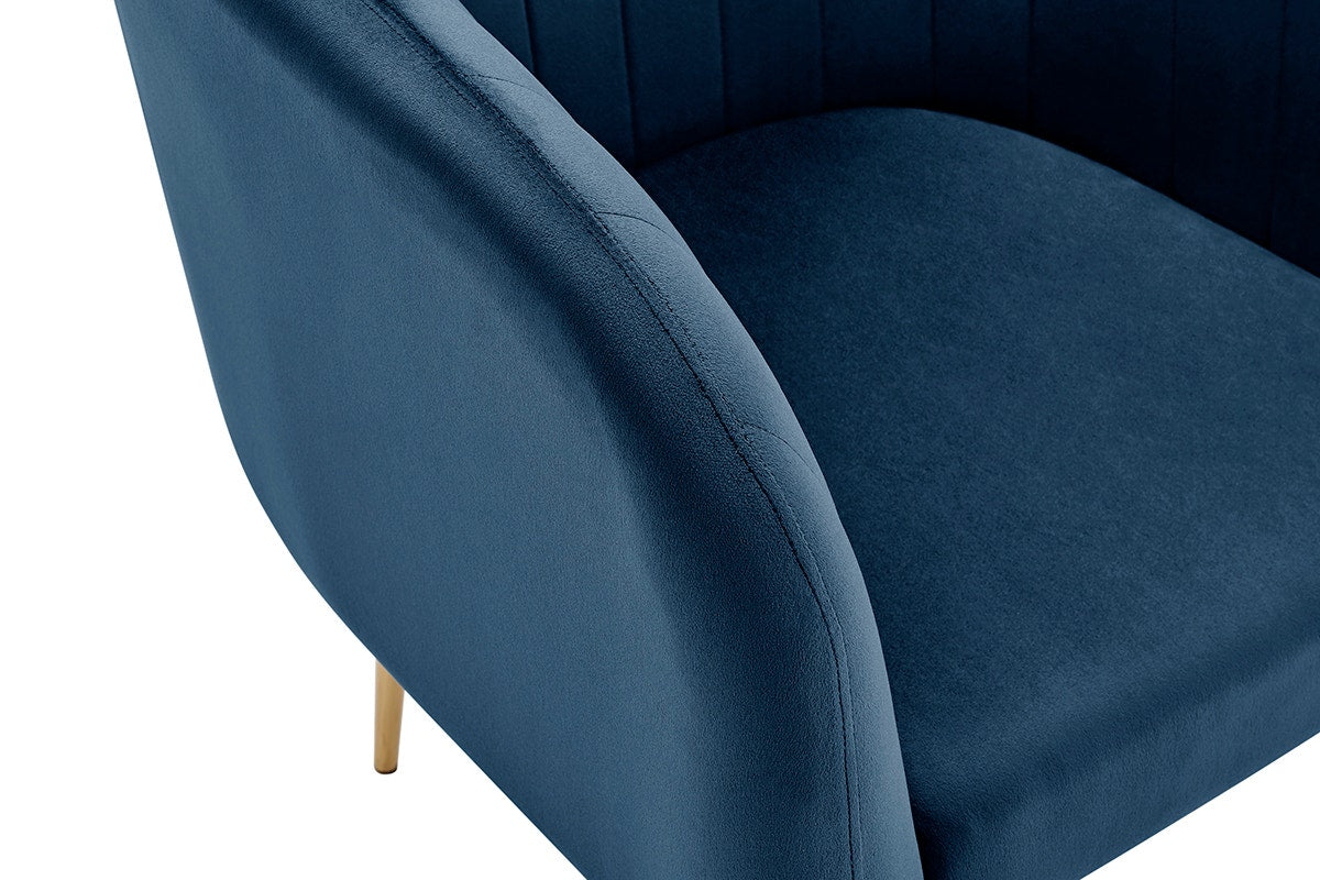 Shangri-La Mimi Premium Velvet Armchair (Navy)
