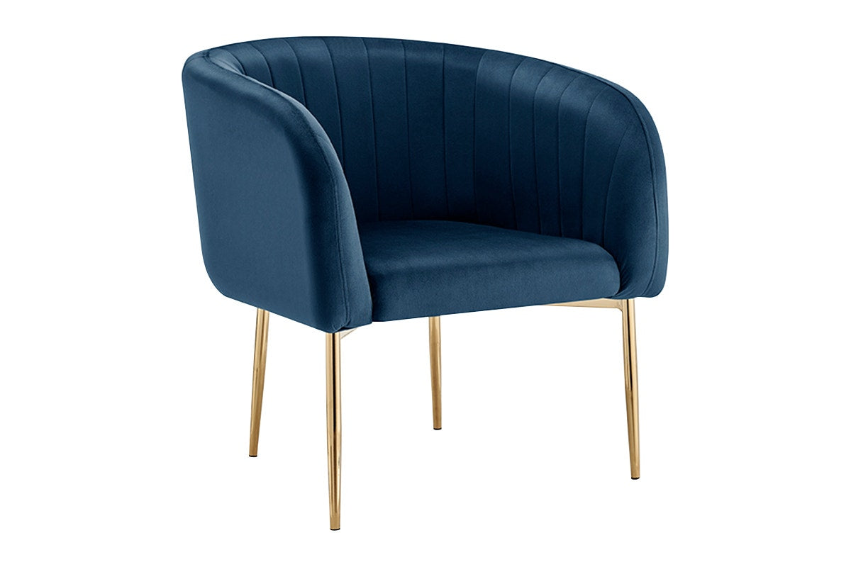 Shangri-La Mimi Premium Velvet Armchair (Navy)