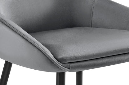 Set of 2 Shangri-La Monaco Velvet Bar Stools (Charcoal/Black)