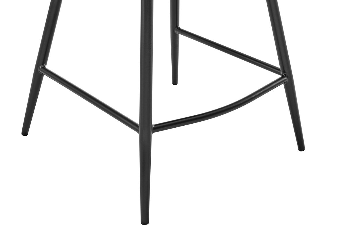 Set of 2 Shangri-La Monaco Velvet Bar Stools (Charcoal/Black)