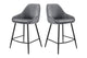 Set of 2 Shangri-La Monaco Velvet Bar Stools (Charcoal/Black)