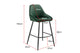 Set of 2 Shangri-La Monaco Velvet Bar Stools (Olive Green/Black)