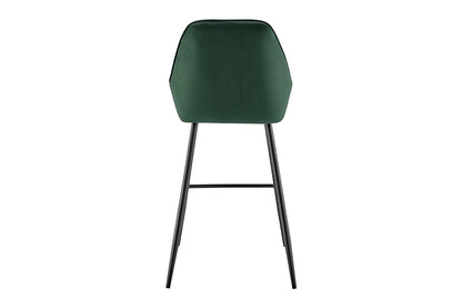 Set of 2 Shangri-La Monaco Velvet Bar Stools (Olive Green/Black)