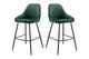 Set of 2 Shangri-La Monaco Velvet Bar Stools (Olive Green/Black)