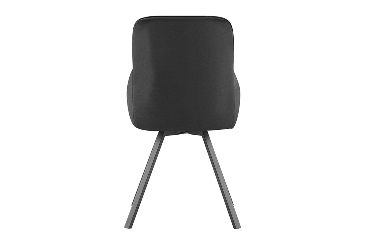 Set of 2 Shangri-La Monaco Velvet Swivel Dining Chairs (Charcoal/Black)