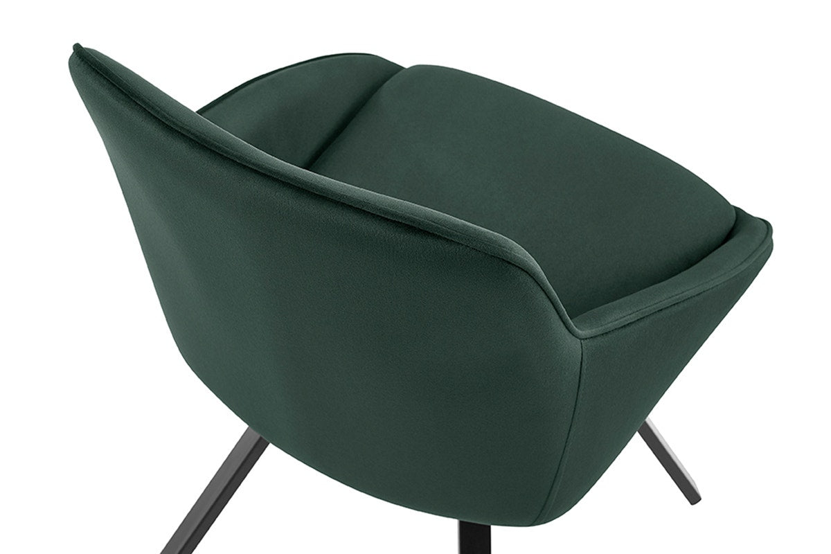 Set of 2 Shangri-La Monaco Velvet Swivel Dining Chairs (Green/Black)