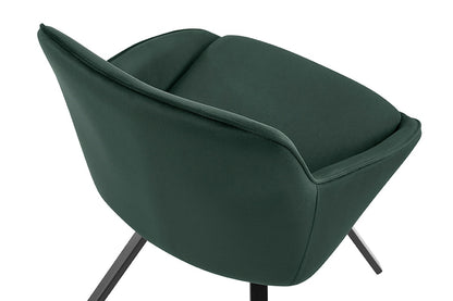 Set of 2 Shangri-La Monaco Velvet Swivel Dining Chairs (Green/Black)