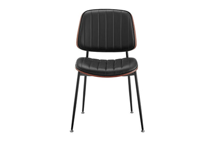 Set of 2 Shangri-La Moore Faux Leather Dining Chairs (Black)
