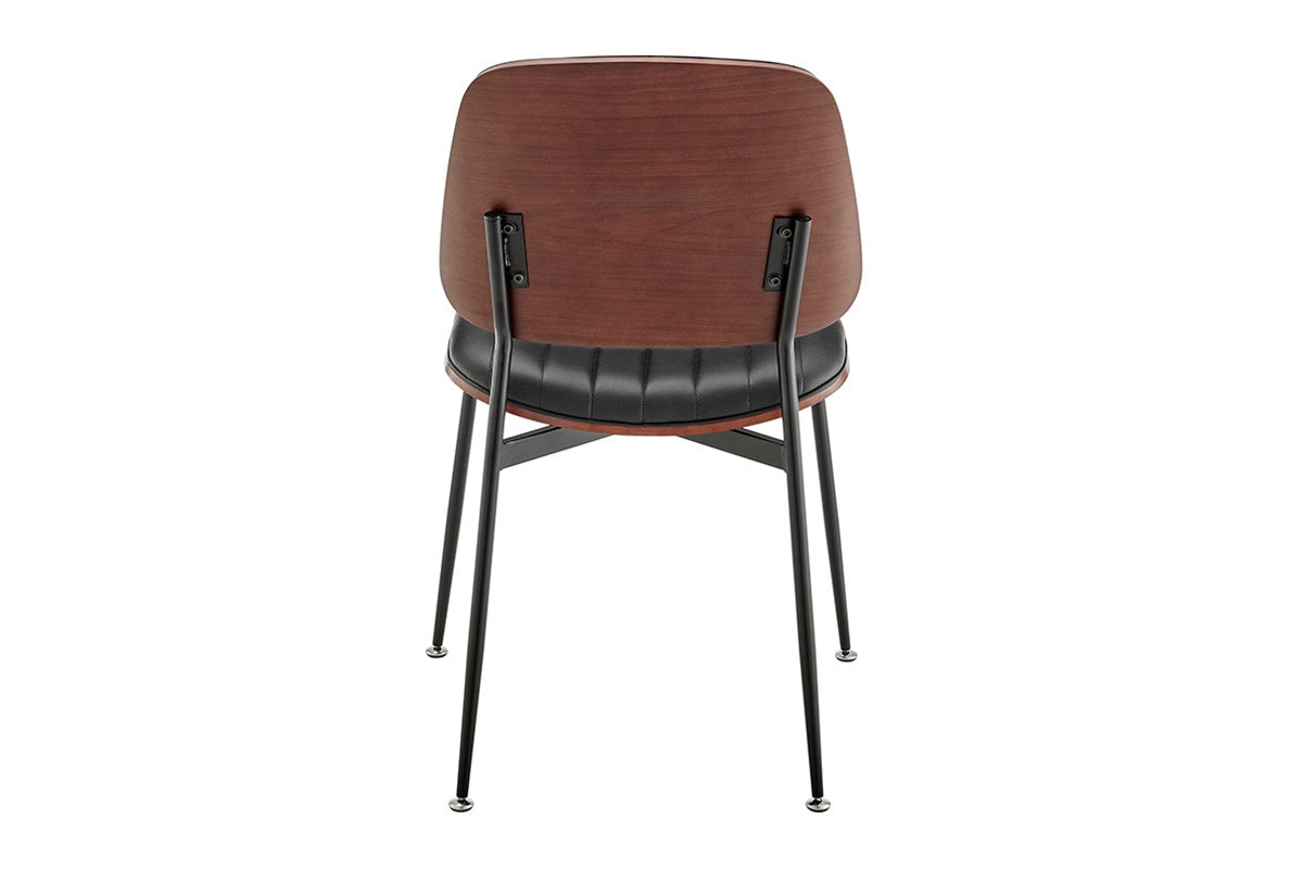 Set of 2 Shangri-La Moore Faux Leather Dining Chairs (Black)