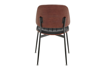 Set of 2 Shangri-La Moore Faux Leather Dining Chairs (Black)