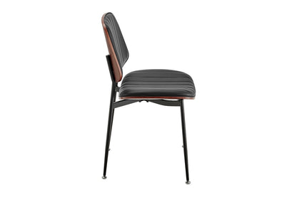 Set of 2 Shangri-La Moore Faux Leather Dining Chairs (Black)