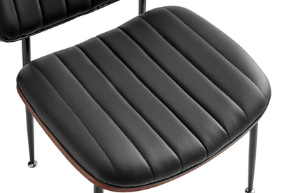 Set of 2 Shangri-La Moore Faux Leather Dining Chairs (Black)