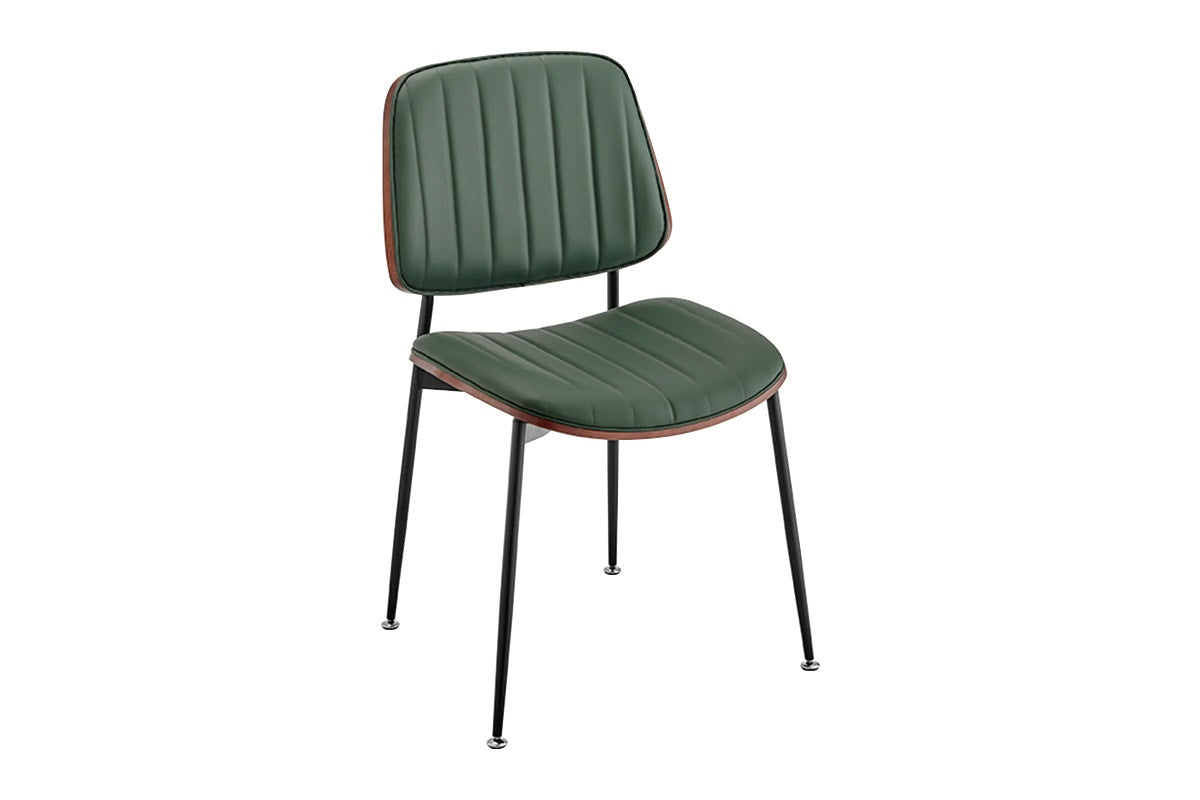 Set of 2 Shangri-La Moore Faux Leather Dining Chairs (Green)