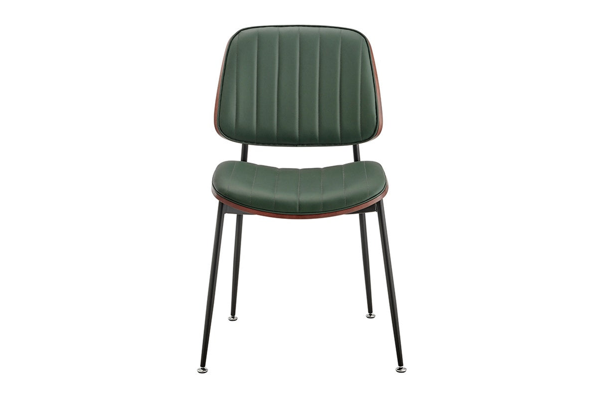 Set of 2 Shangri-La Moore Faux Leather Dining Chairs (Green)
