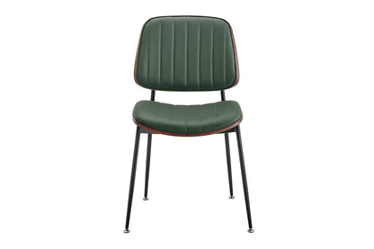Set of 2 Shangri-La Moore Faux Leather Dining Chairs (Green)