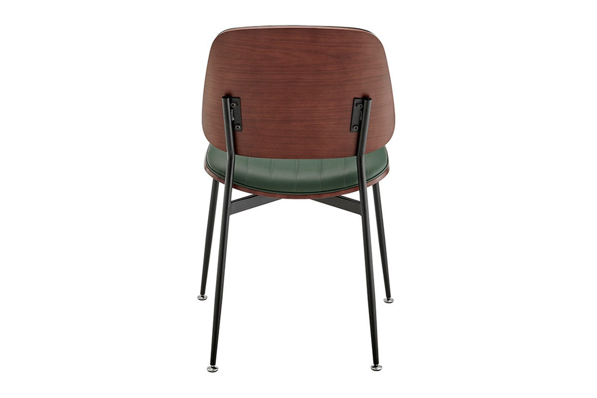 Set of 2 Shangri-La Moore Faux Leather Dining Chairs (Green)