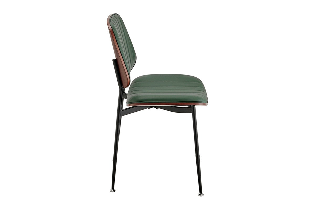 Set of 2 Shangri-La Moore Faux Leather Dining Chairs (Green)