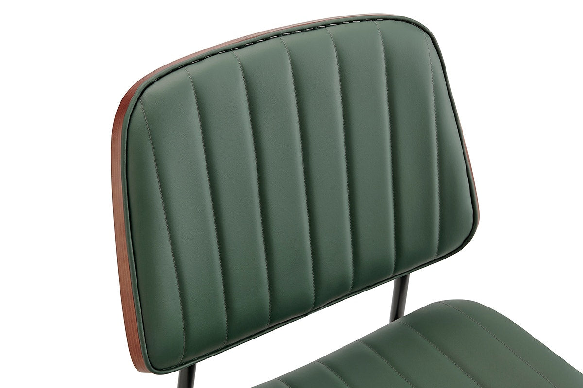 Set of 2 Shangri-La Moore Faux Leather Dining Chairs (Green)