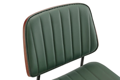 Set of 2 Shangri-La Moore Faux Leather Dining Chairs (Green)