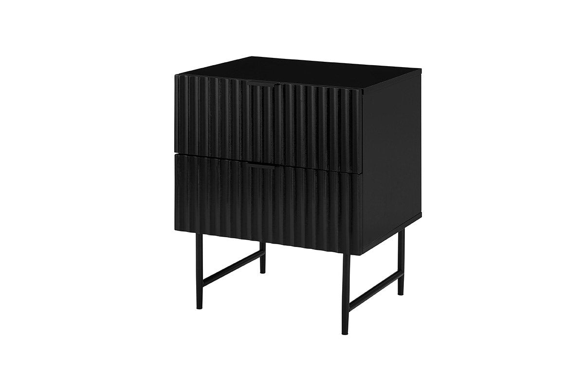 Shangri-La 2 Drawer Night Stand - Edinburgh Collection  - Black)