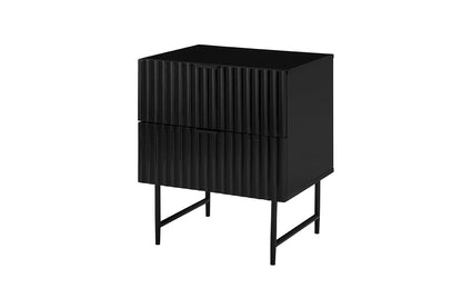 Shangri-La 2 Drawer Night Stand - Edinburgh Collection  - Black)