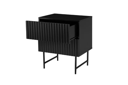 Shangri-La 2 Drawer Night Stand - Edinburgh Collection  - Black)