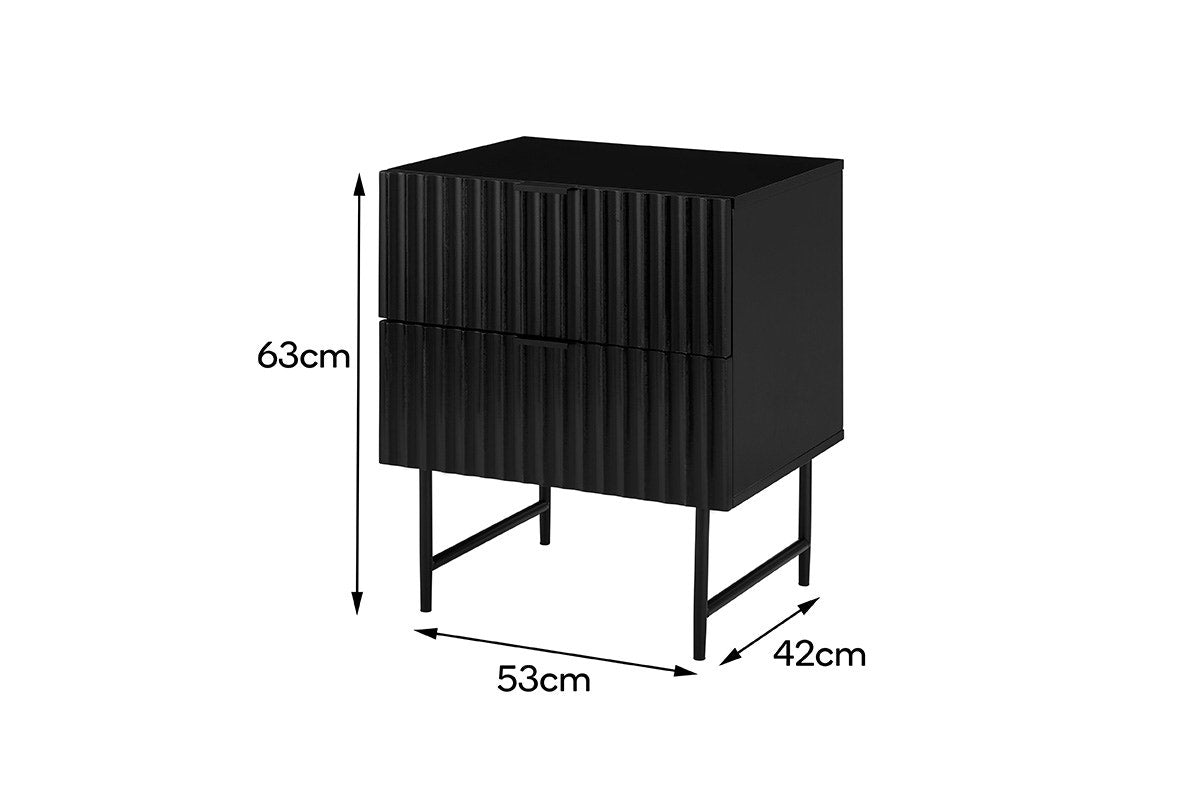 Shangri-La 2 Drawer Night Stand - Edinburgh Collection  - Black)