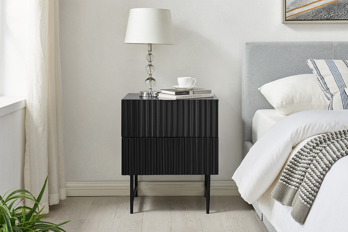 Shangri-La 2 Drawer Night Stand - Edinburgh Collection  - Black)