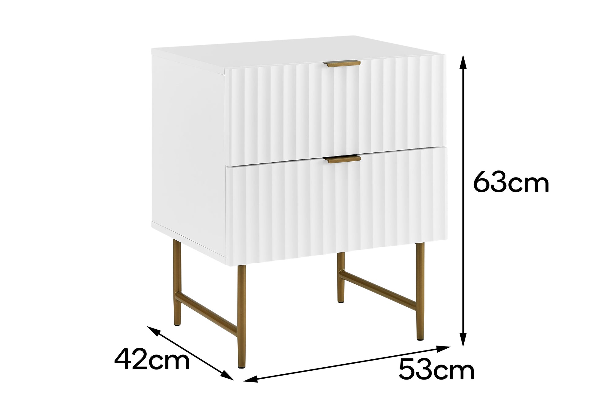 Shangri-La 2 Drawer Night Stand - Edinburgh Collection  - White)