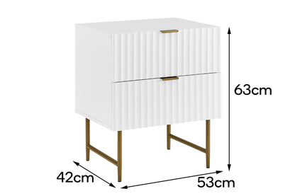 Shangri-La 2 Drawer Night Stand - Edinburgh Collection  - White)