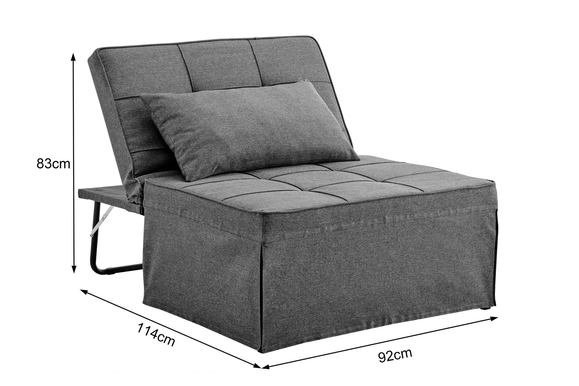 Shangri-La Ontario Ottoman Sofa Bed - Charcoal