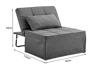 Shangri-La Ontario Ottoman Sofa Bed - Charcoal