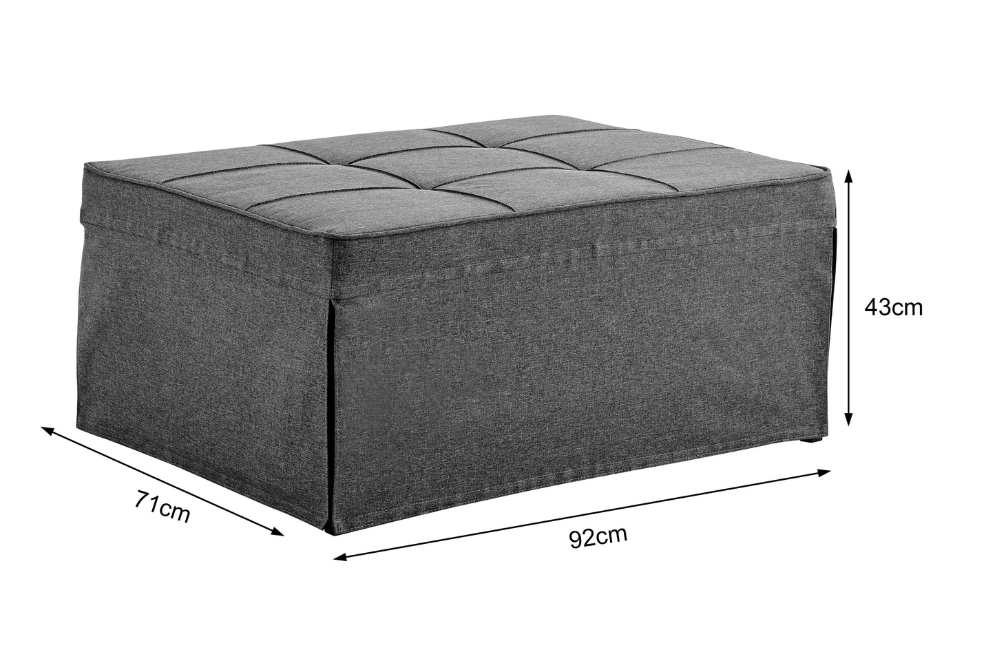 Shangri-La Ontario Ottoman Sofa Bed - Charcoal