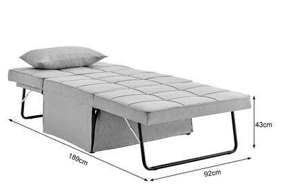 Shangri-La Ontario Ottoman Sofa Bed - Grey