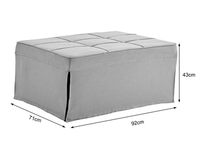 Shangri-La Ontario Ottoman Sofa Bed - Grey