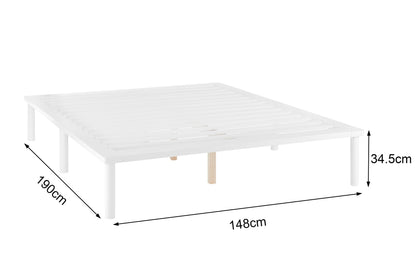 Shangri-La Orlando Wood Bed Frame (White, Double)