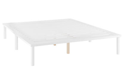 Shangri-La Orlando Wood Bed Frame (White, Double)