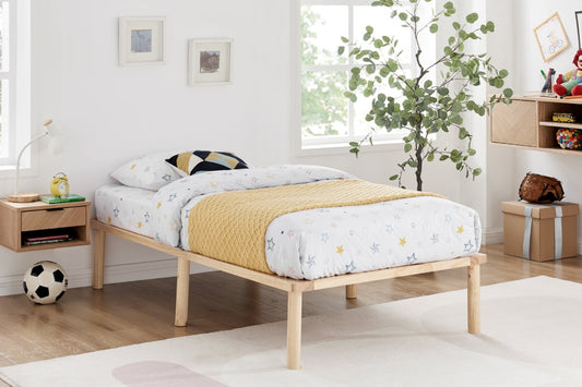 Shangri-La Orlando Wood Bed Frame (Natural, Single)