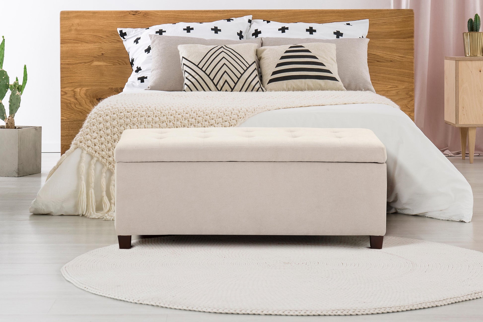 Shangri-La Storage Ottoman (Beige)